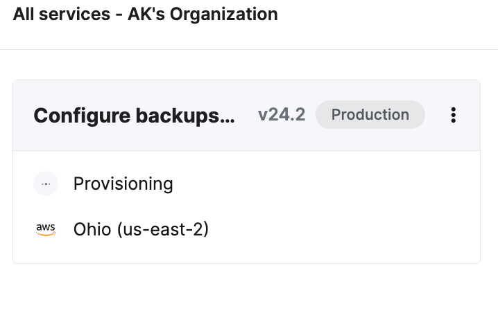 Подготовка сервиса (Provisioning)